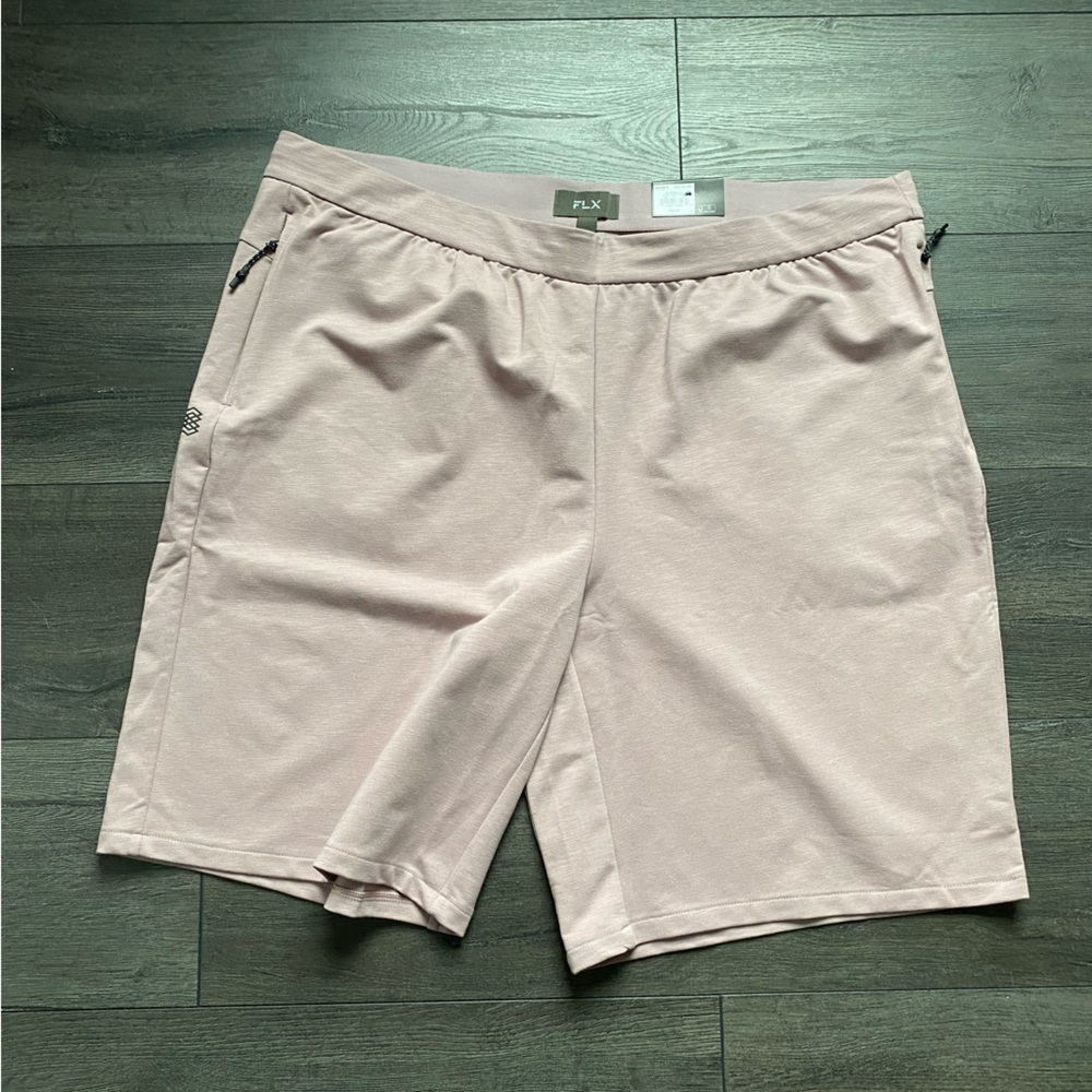 FLX Mens Rose Pink Stretch Athletic Shorts Size XXL Tall NWT